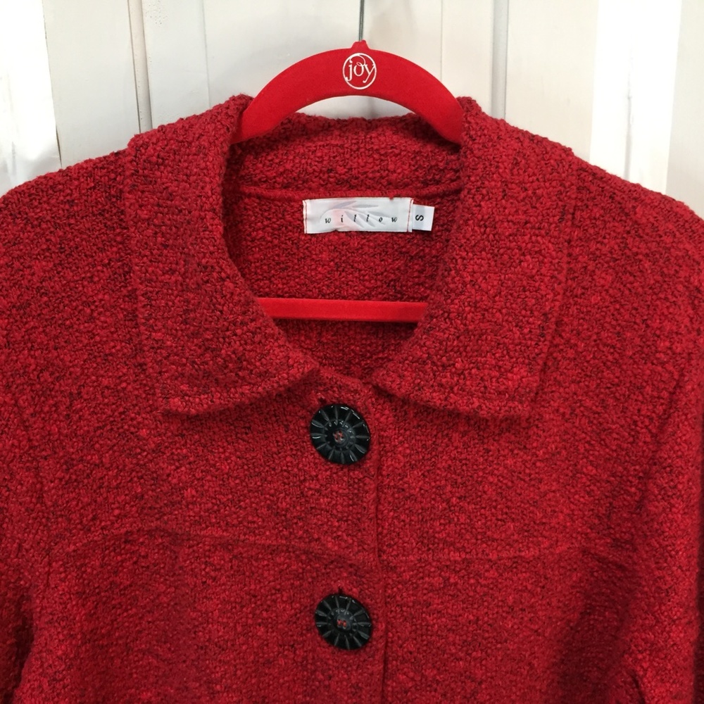 Willow Red Button Down Jacket/ Coat - image 7